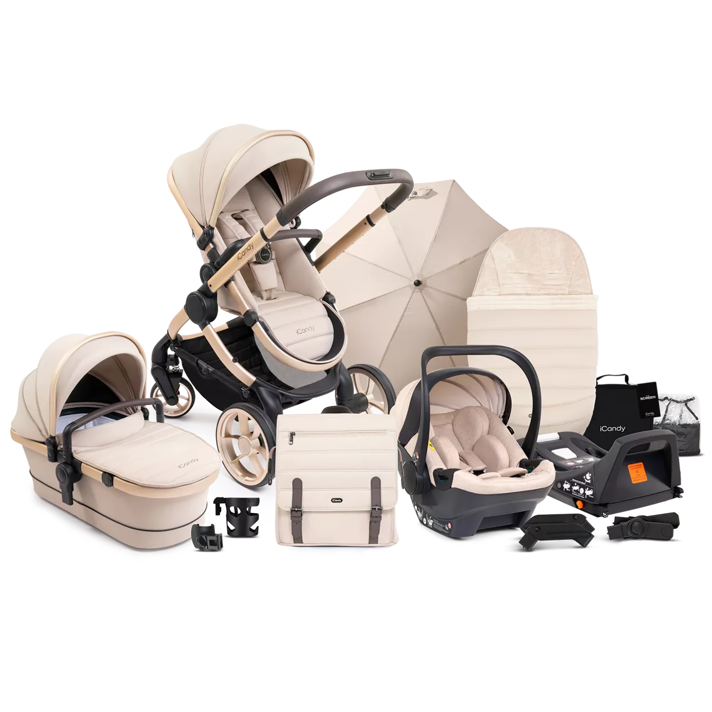 EX-DISPLAY iCandy Peach 7 Biscotti Complete Bundle With Cocoon Car Seat & Base