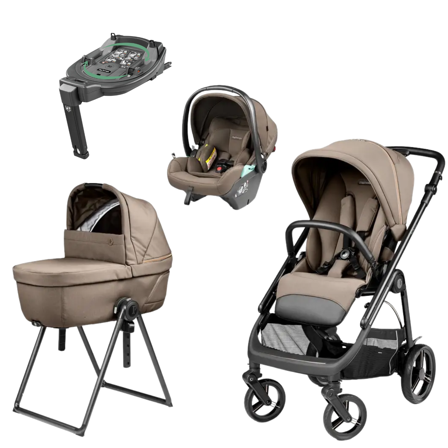 EX-DISPLAY Peg Perego Veloce Deluxe Pine Bark Travel System
