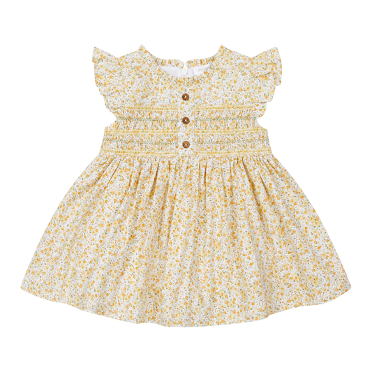 Deolinda Girls Lemon Floral Smock Dress