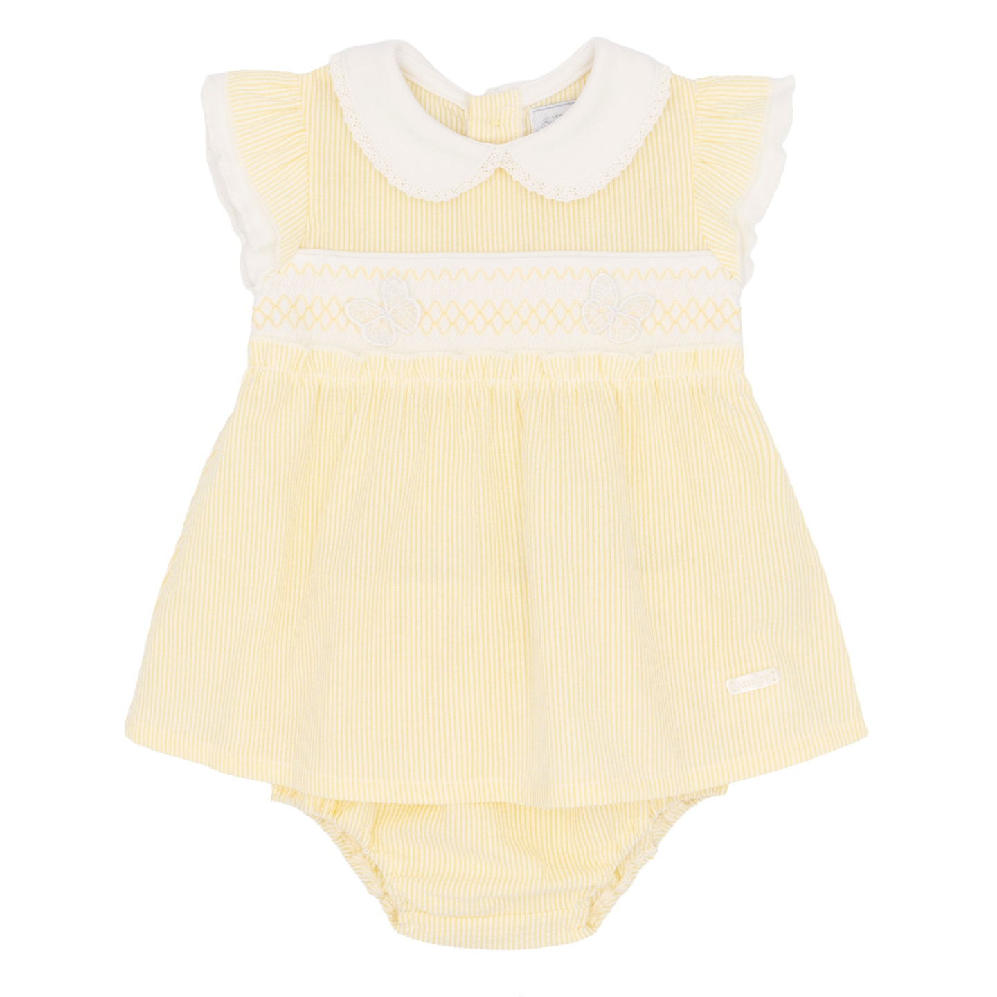 Amore Girls Lemon Smocked Dress & Pant Set