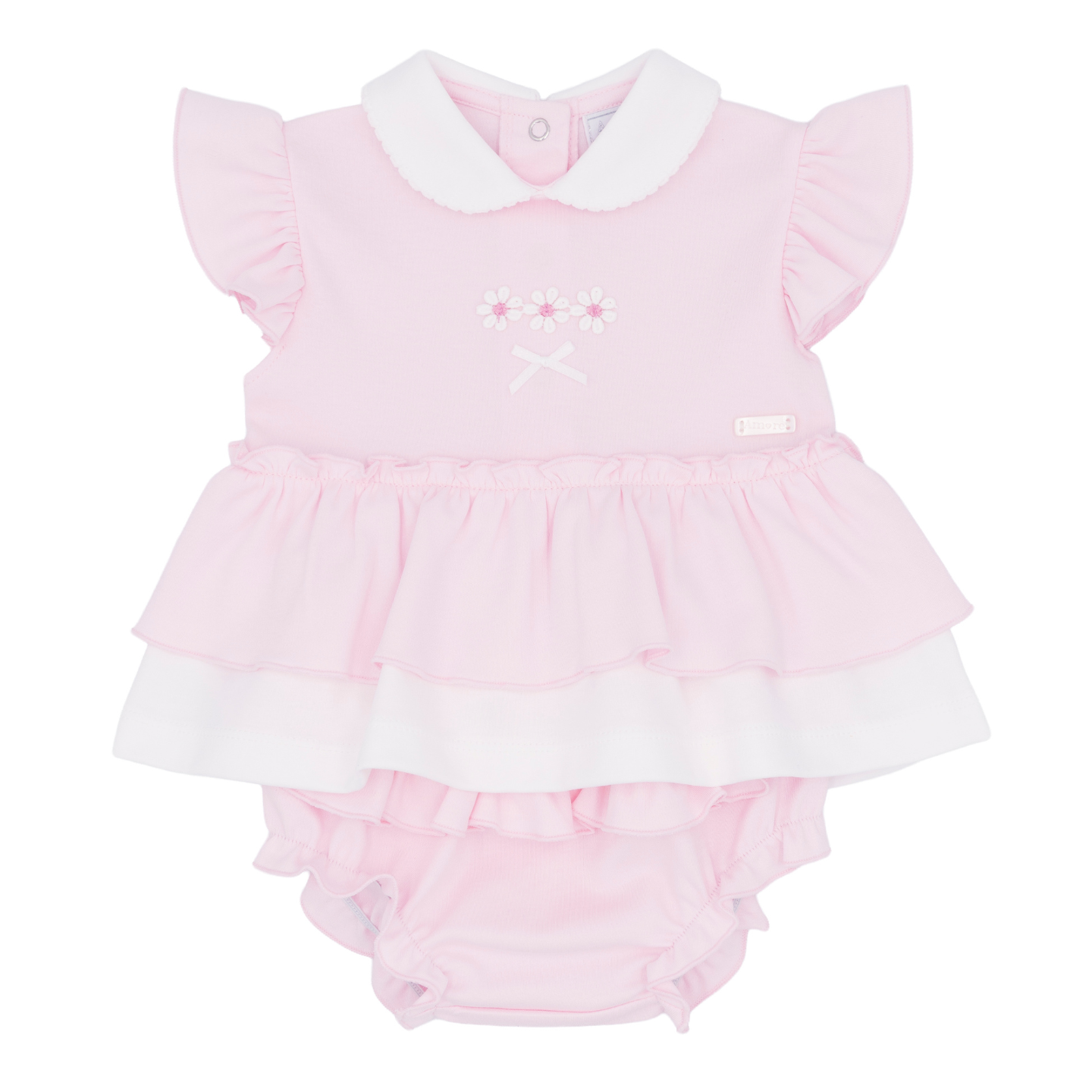 Amore Girls Pink Daisy Jam Pant Set