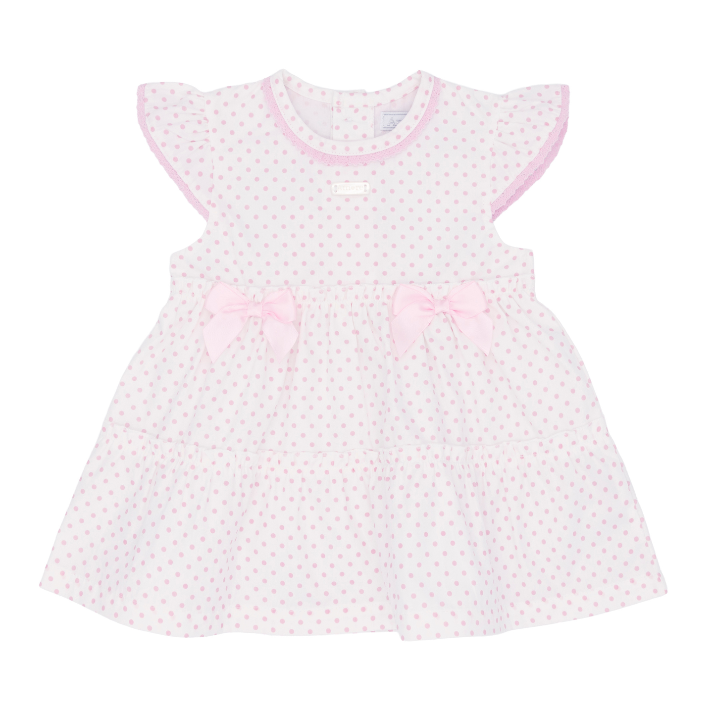 Amore Girls Pink Spot Dress