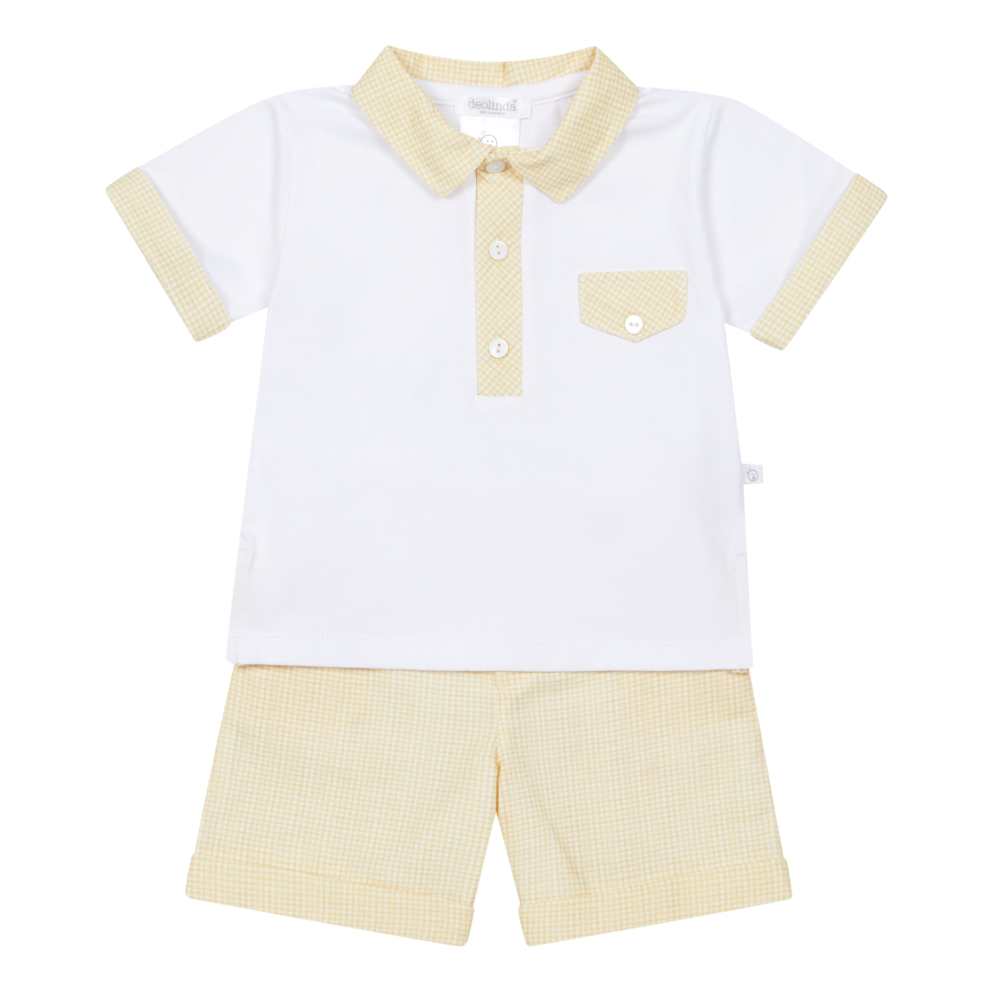 Deolinda Boys White & Lemon Short Set