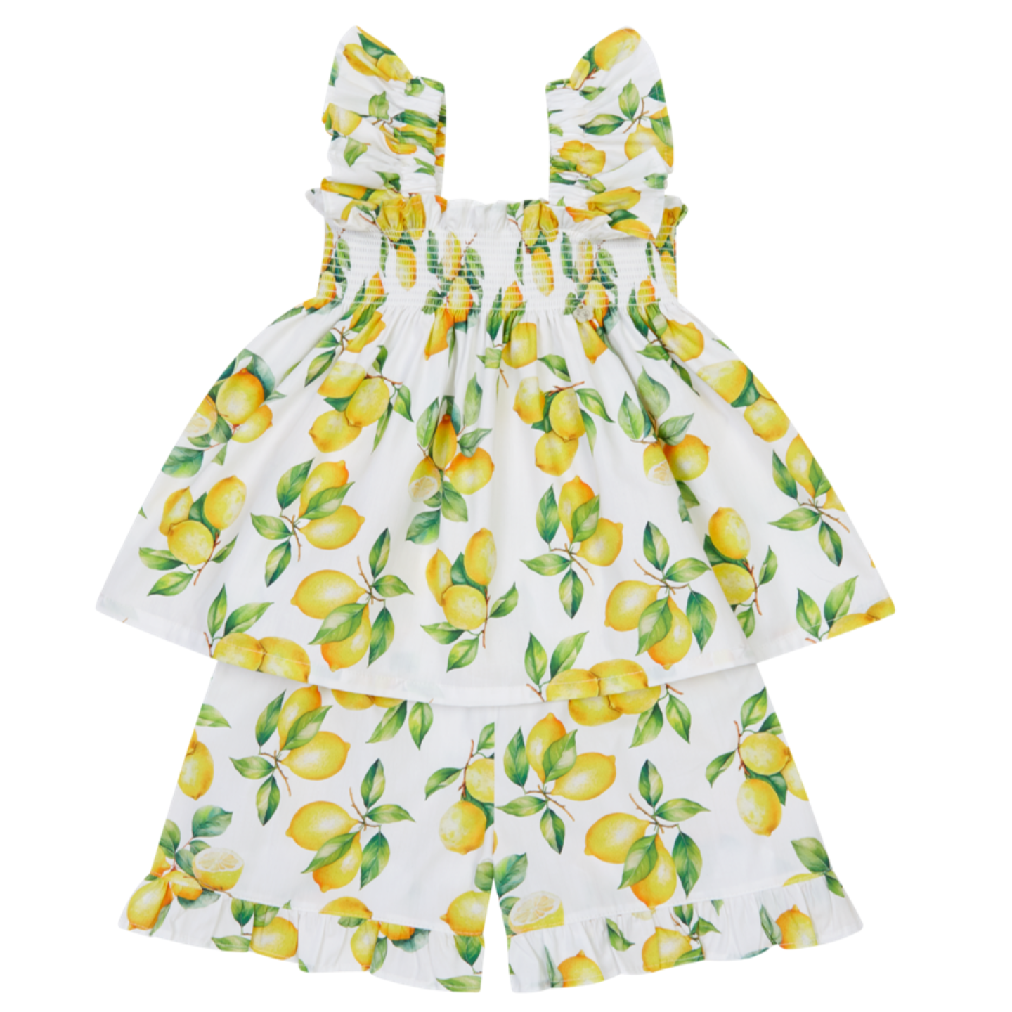 Deolinda Sorrento Girls Lemon Design Short Set