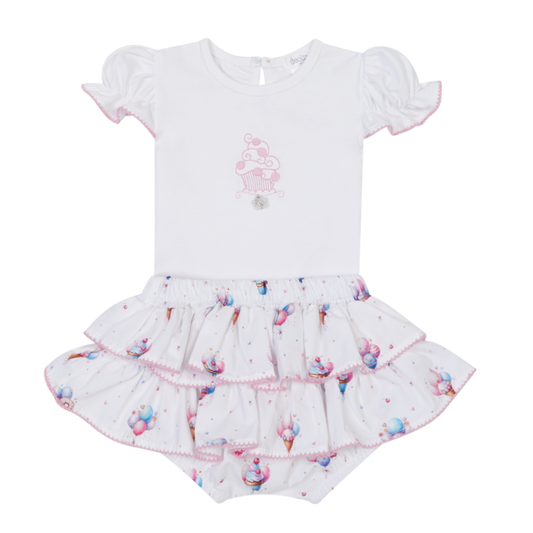 Deolinda Baby Girls Party Two Piece Ruffle Pant Set