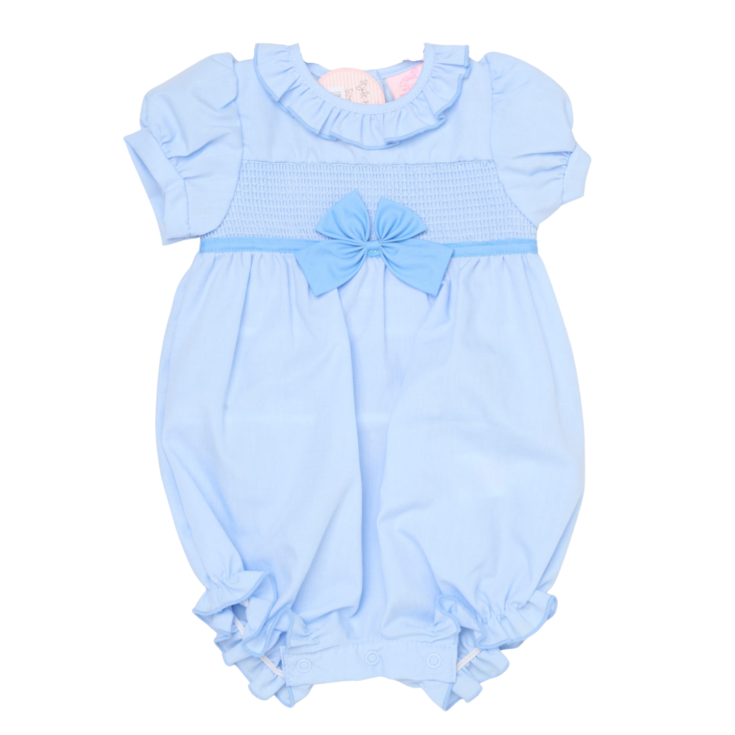 Baby Girls Blue Smock Romper