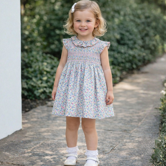 Sardon Girls Floral Smock Dress