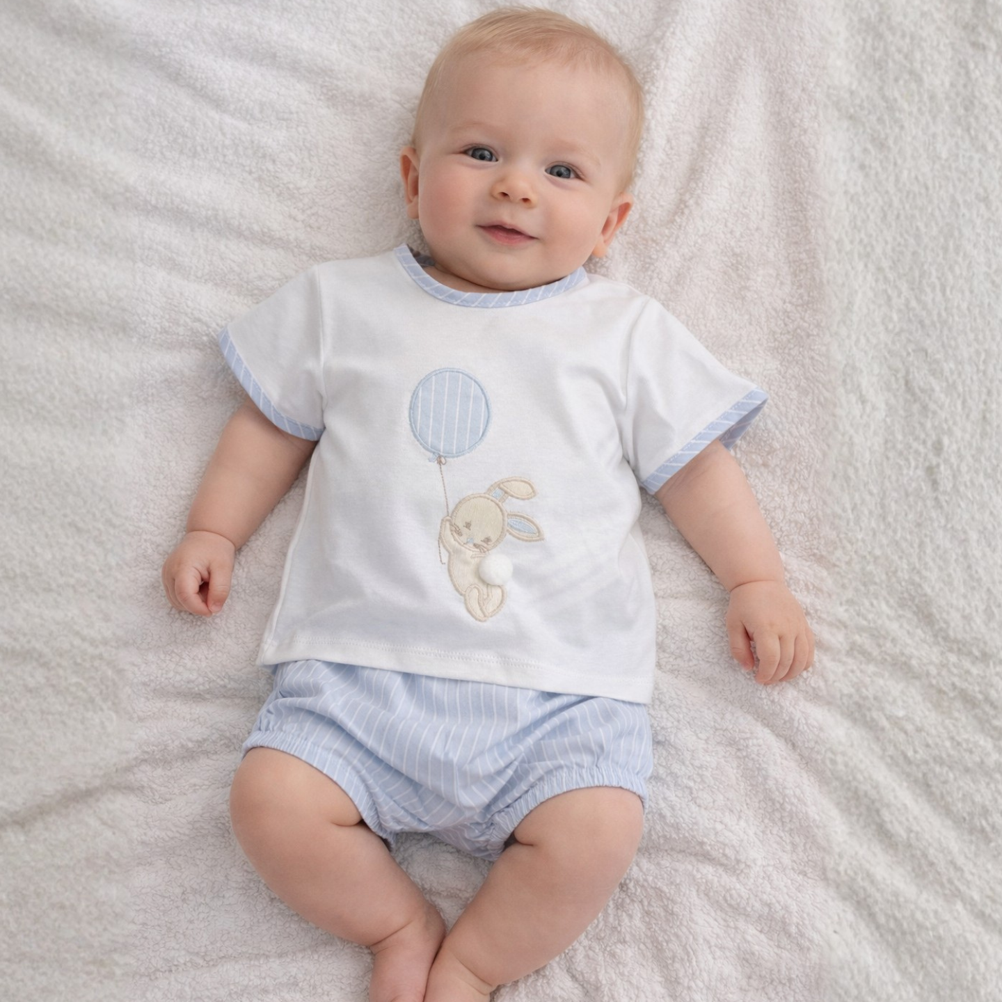 Sardon Baby Boys Blue Bunny Jam Pant Set