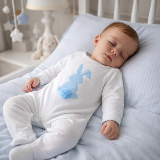Sardon Baby Blue Bunny Babygrow