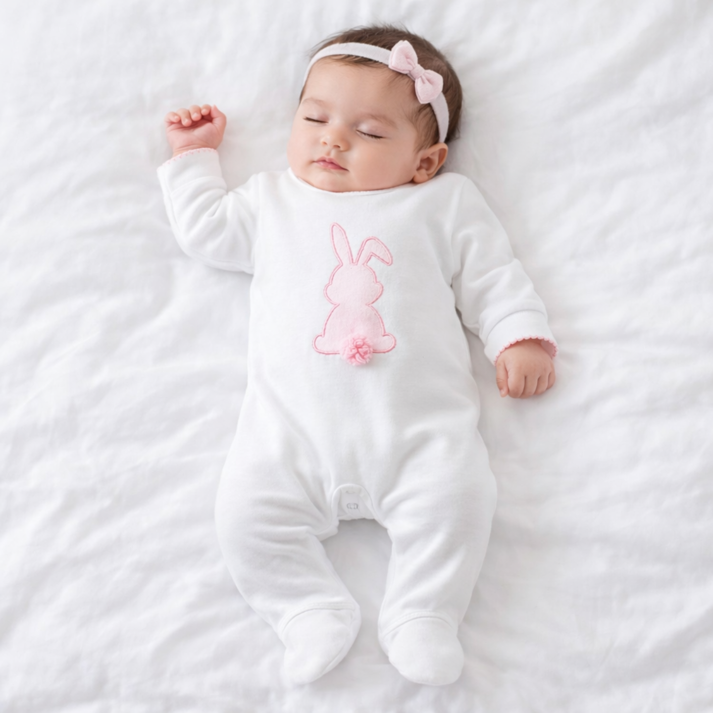 Sardon Baby Pink Bunny Babygrow