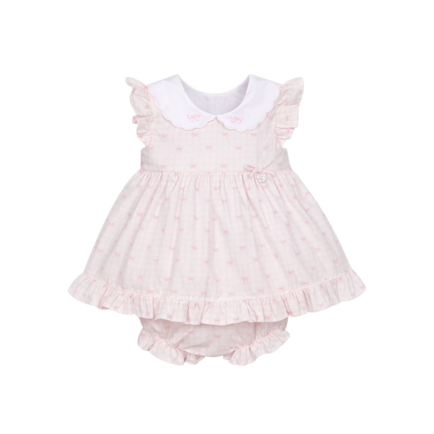 Deolinda Girls Pink Bow Dress & Pant Set