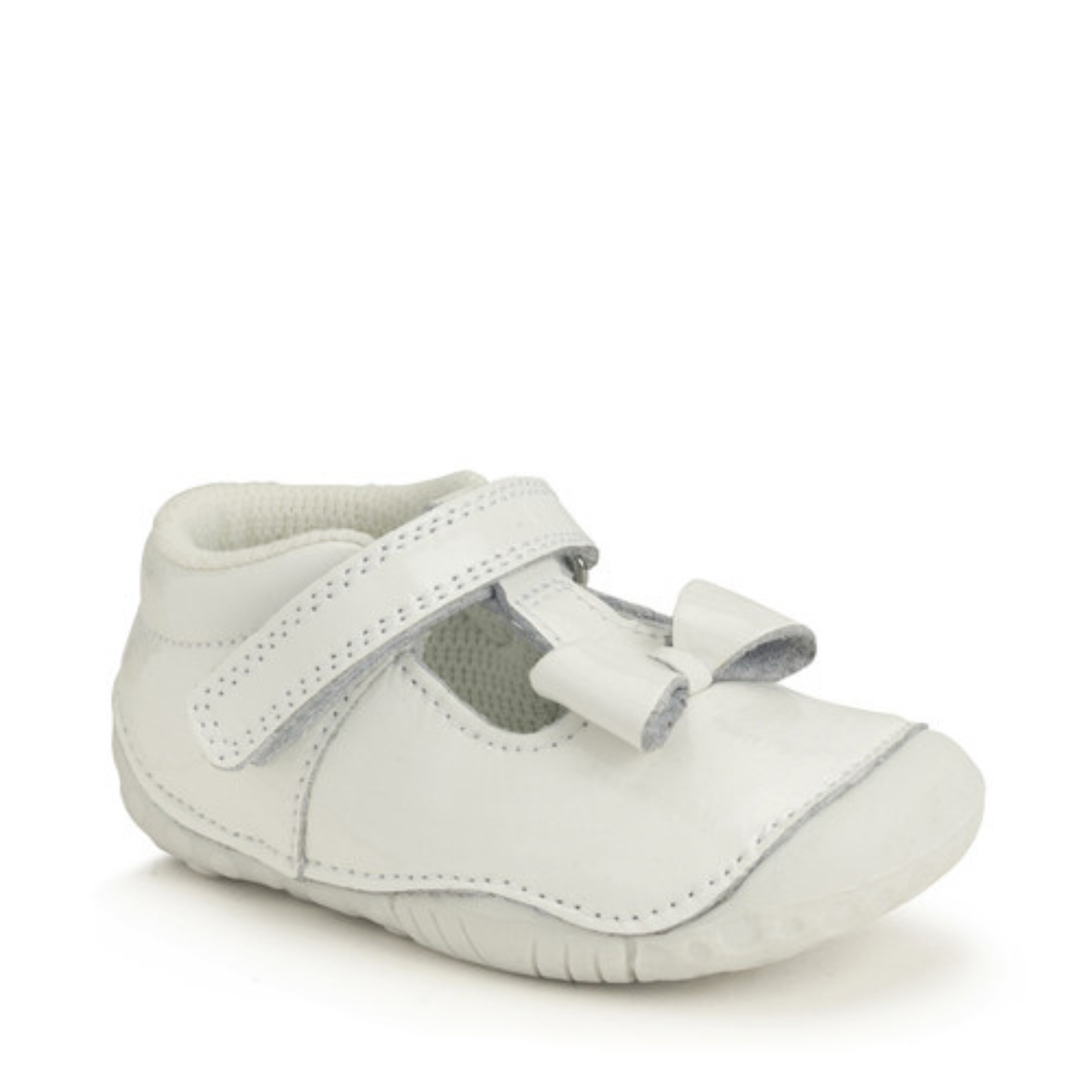 Start Rite Wiggle White Patent Rip Tape Pre Walker