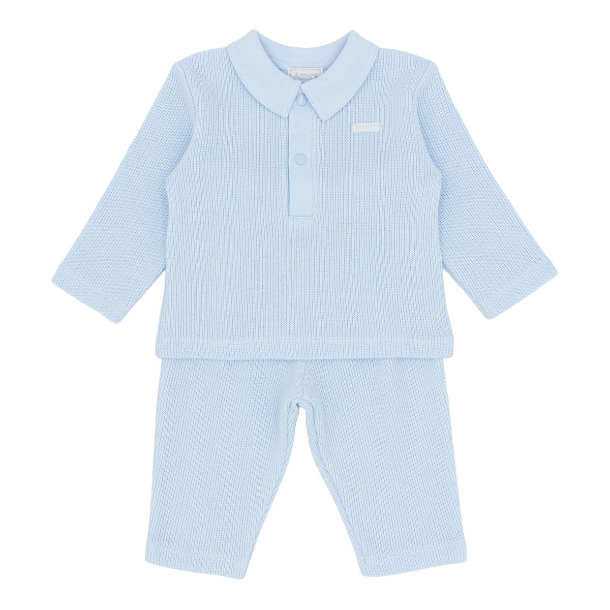 Amore Boys Blue Knitted Polo Set