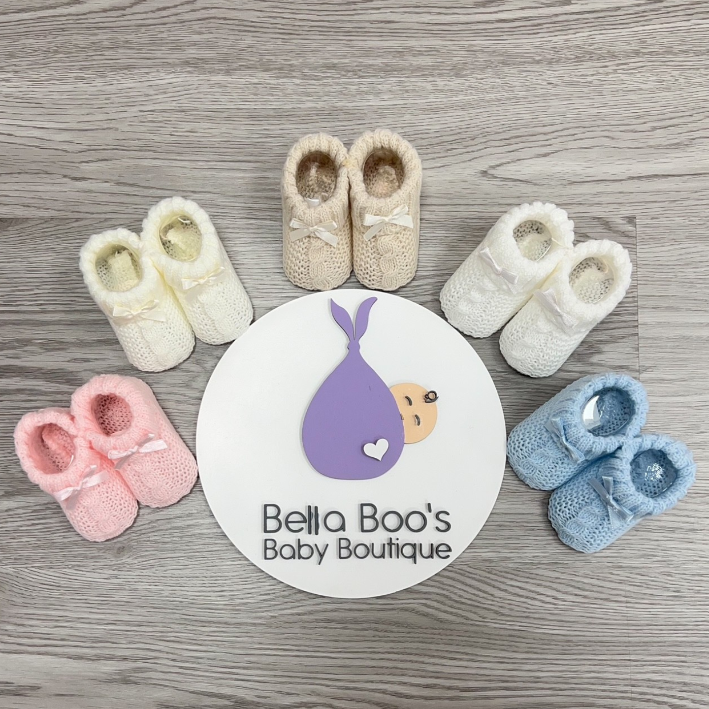 Knitted Bow Booties