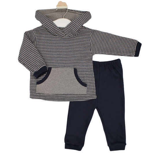 Rapife Boys Navy/Camel Hooded Trouser Set