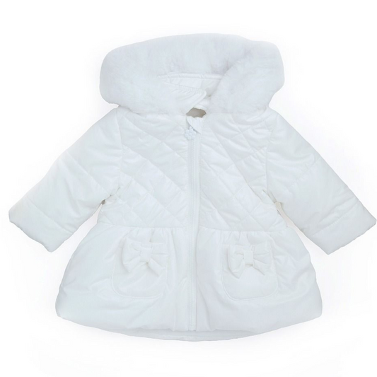 Sevva White Pearlised Coat With Hood