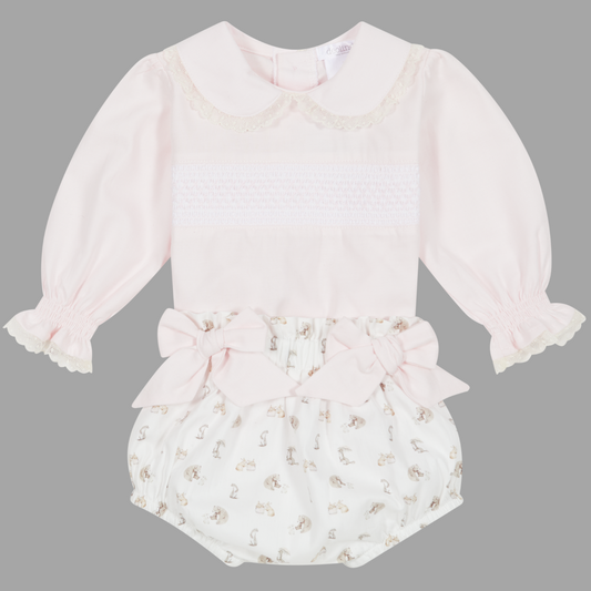 Deolinda Pink Smock Two Piece Set