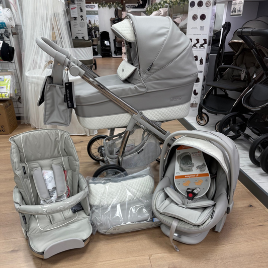 EX-DISPLAY Bebecar Trio Ip-Op XL Classic Travel System - Silver Grey