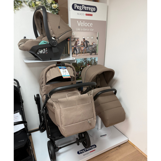 EX-DISPLAY Peg Perego Veloce Deluxe Pine Bark Travel System