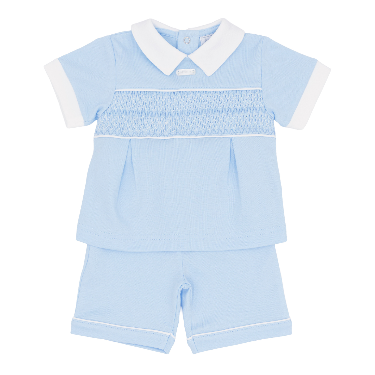Amore Boys Blue Smock Short Set