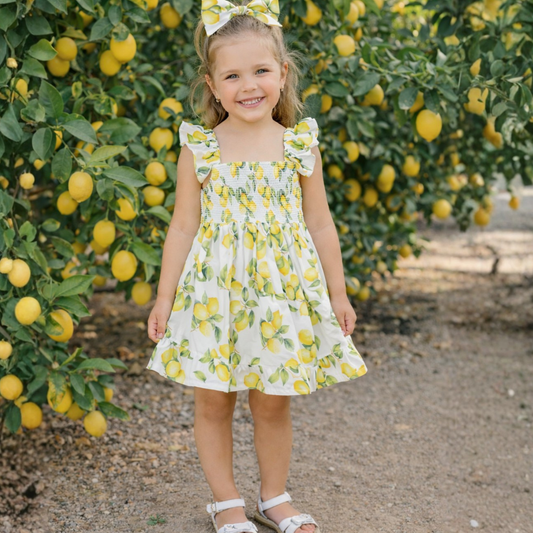 Deolinda Sorrento Girls Lemon Design Dress