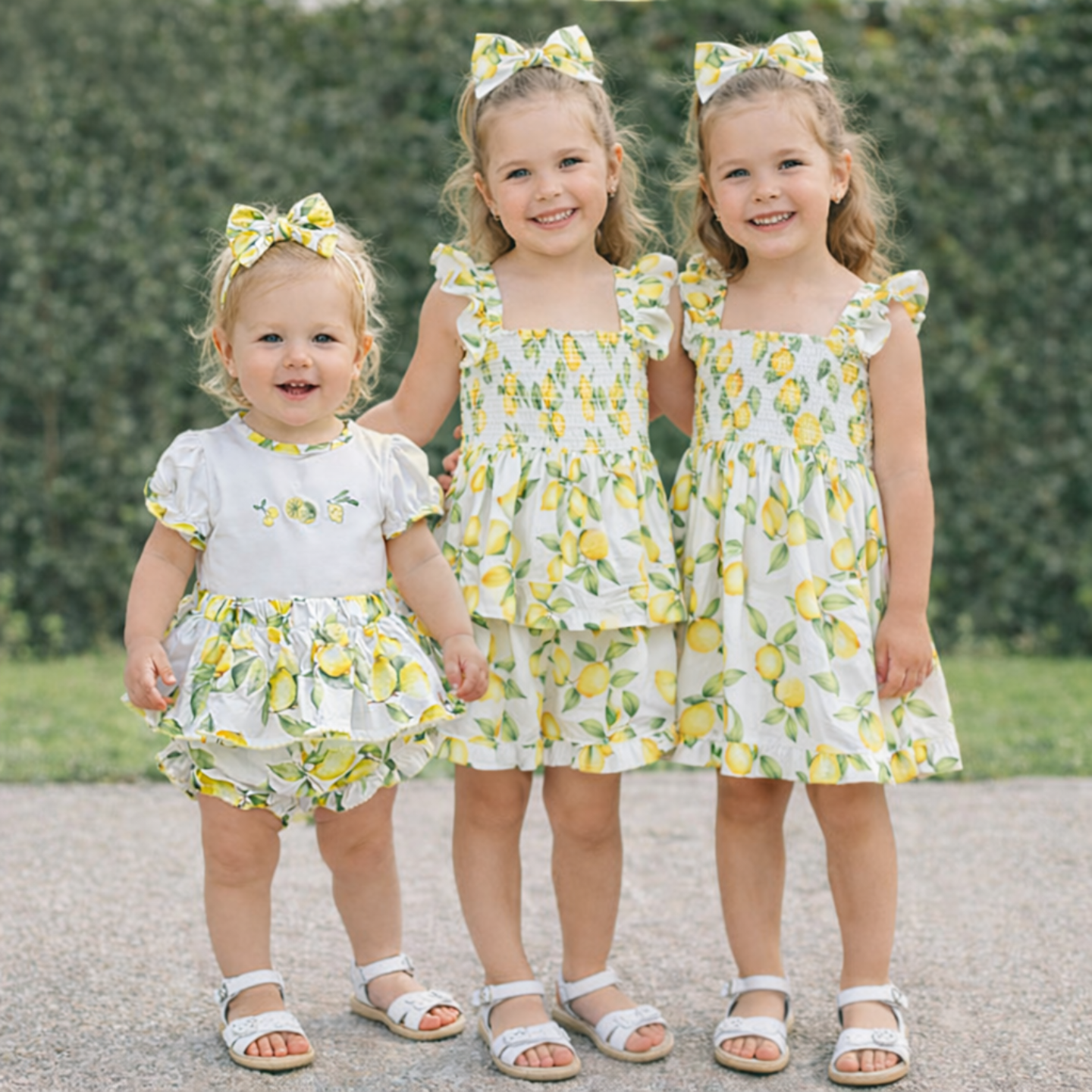 Deolinda Baby Girls Sorrento Lemon Two Piece Ruffle Pant Set