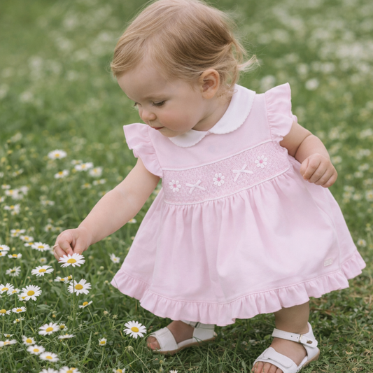 Amore Girls Pink Smock Dress