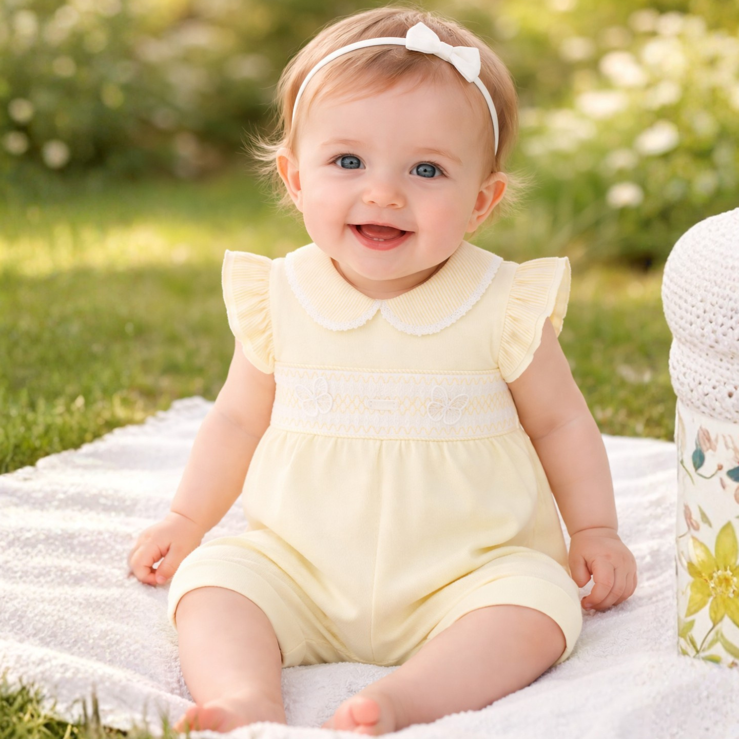 Amore Girls Lemon Smock Romper