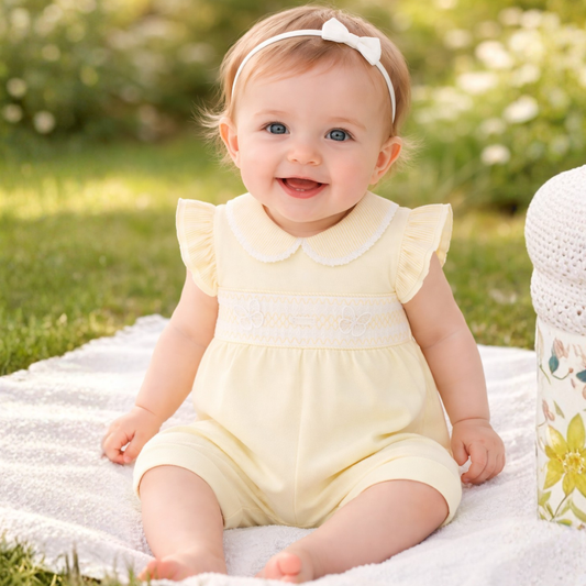 Amore Girls Lemon Smock Romper