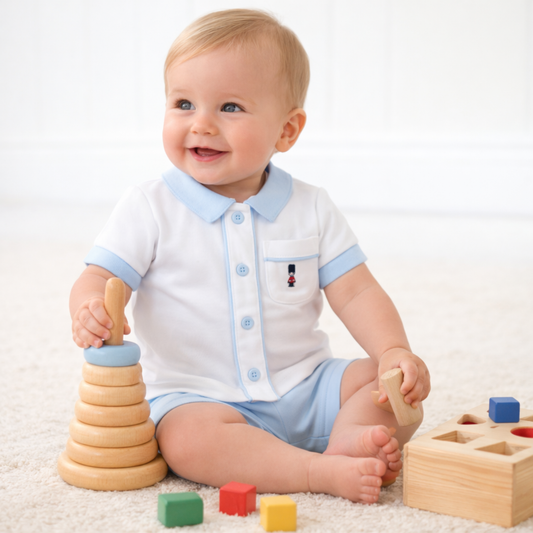Amore Boys Blue Polo & Short Set
