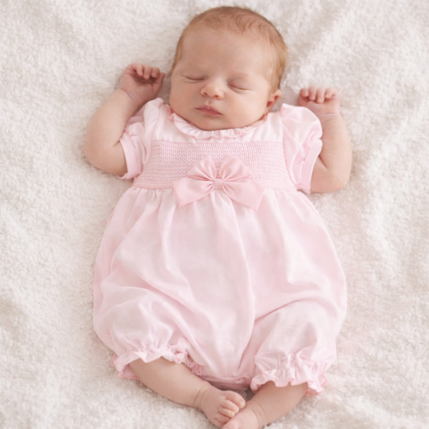 Baby Girls Pink Smock Romper