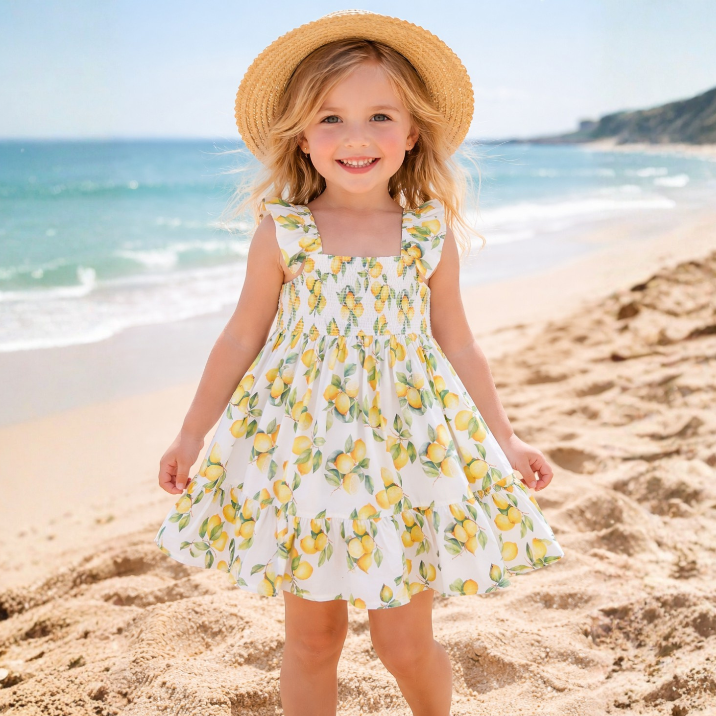 Deolinda Sorrento Girls Lemon Design Dress