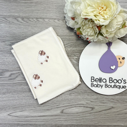 Cream Sheep Burp Cloth