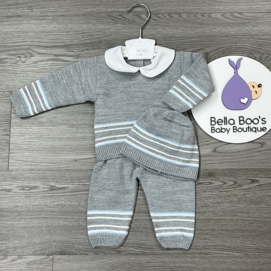 Grey Boys Trouser Set with Hat
