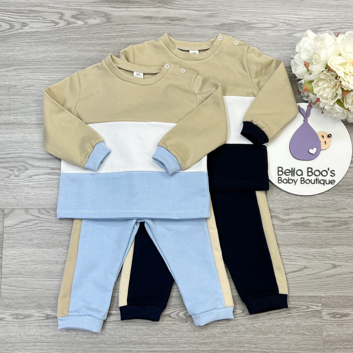 Boys Navy/Beige Tracksuit