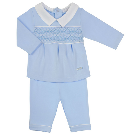 Amore Blue Smock Trouser Set