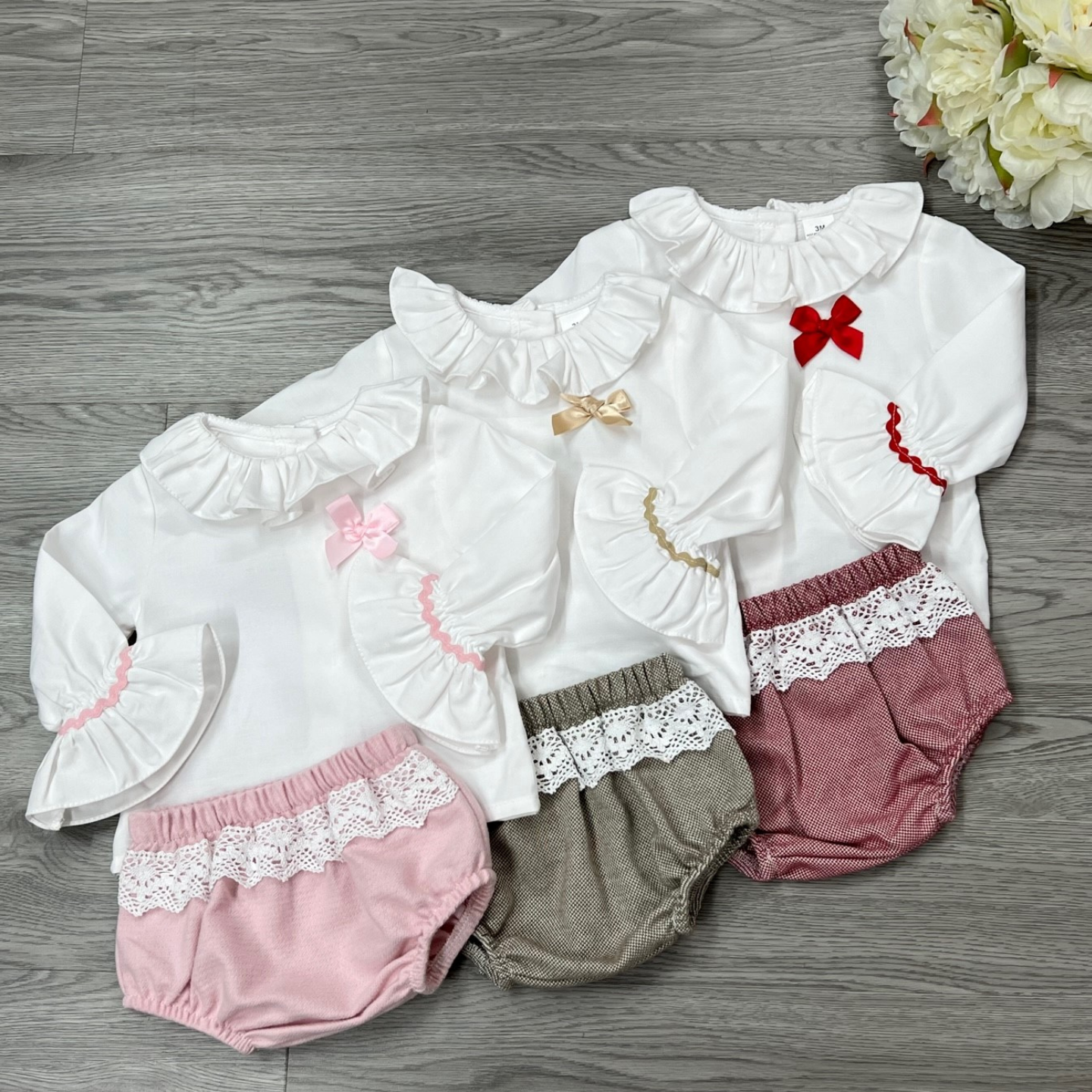 Girls Biscuit Bow Two Piece Set