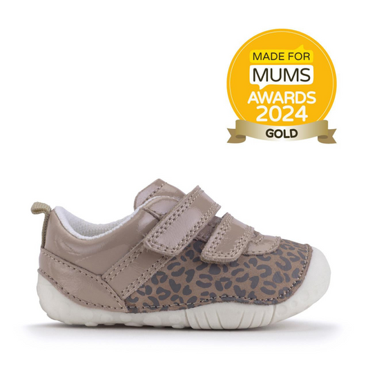 Start Rite Little Smile Taupe Patent/Leopard Pre Walkers