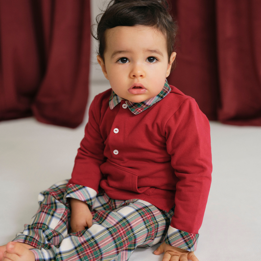 Deolinda Boys Red Polo & Trouser Set