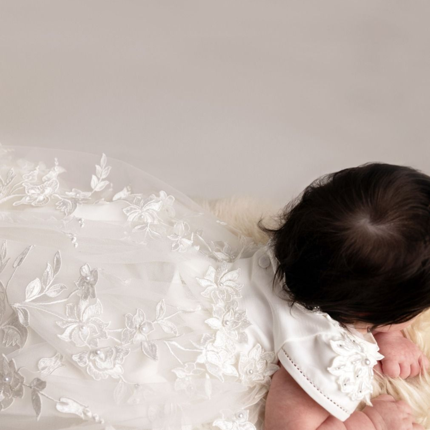 Baby Girls Krystal Christening Gown Ivory