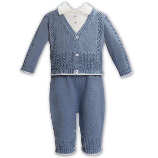 Sarah Louise Boys Slate/Ivory All In One