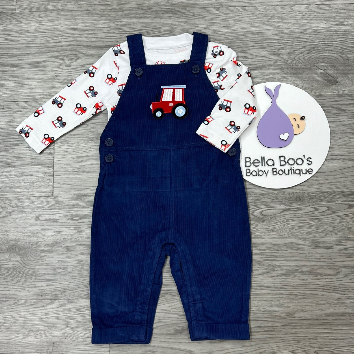 Baby Boys Tractor Dungaree Set