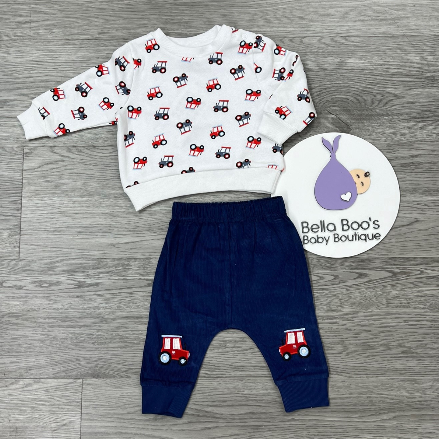 Baby Boys Tractor Trouser Set