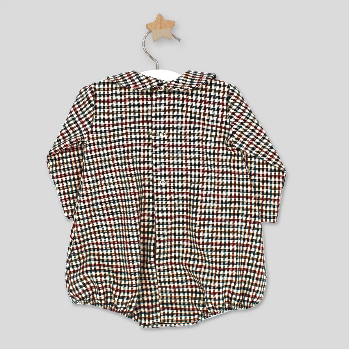 Rapife Baby Boy Burgundy Check Romper