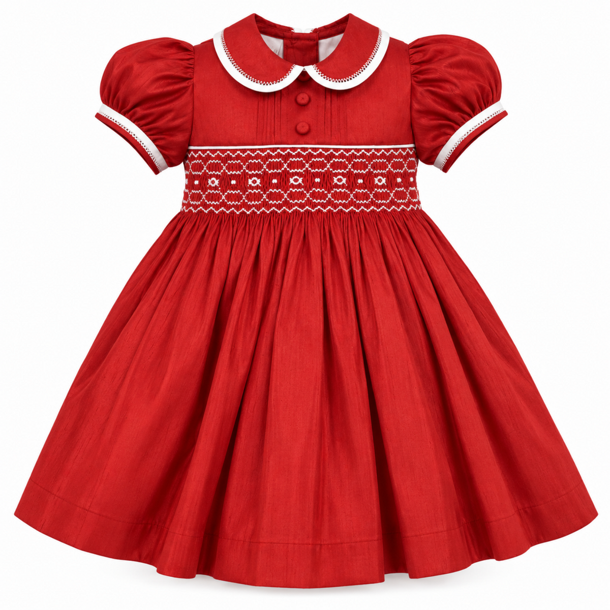 Pretty Originals Red Smock Dupion Dress