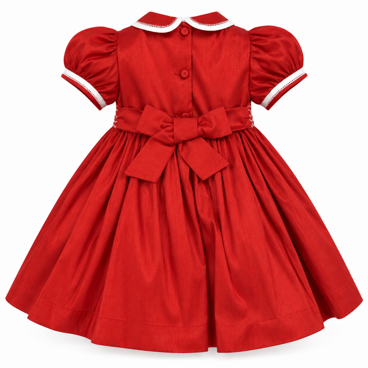 Pretty Originals Red Smock Dupion Dress