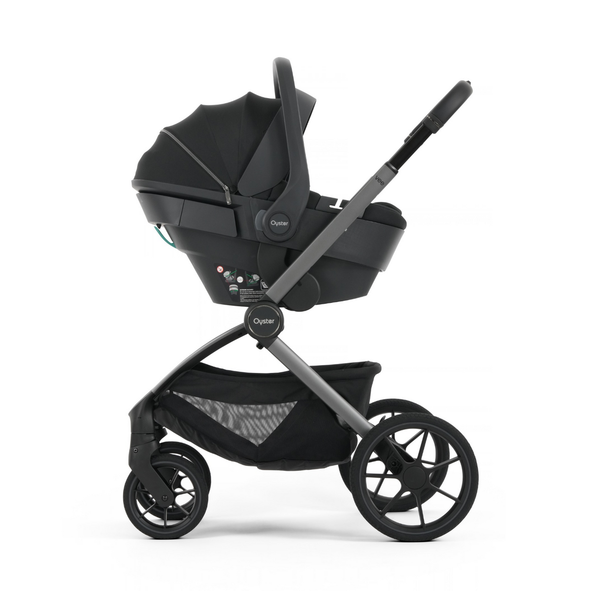 Oyster Vee Travel Car Seat Bundle - Liquorice