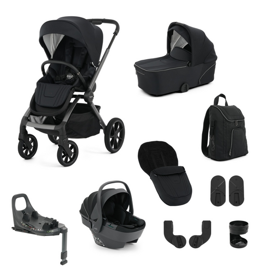 Oyster Vee Travel Car Seat Bundle - Liquorice