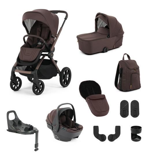 Oyster Vee Travel Car Seat Bundle - Chocolate