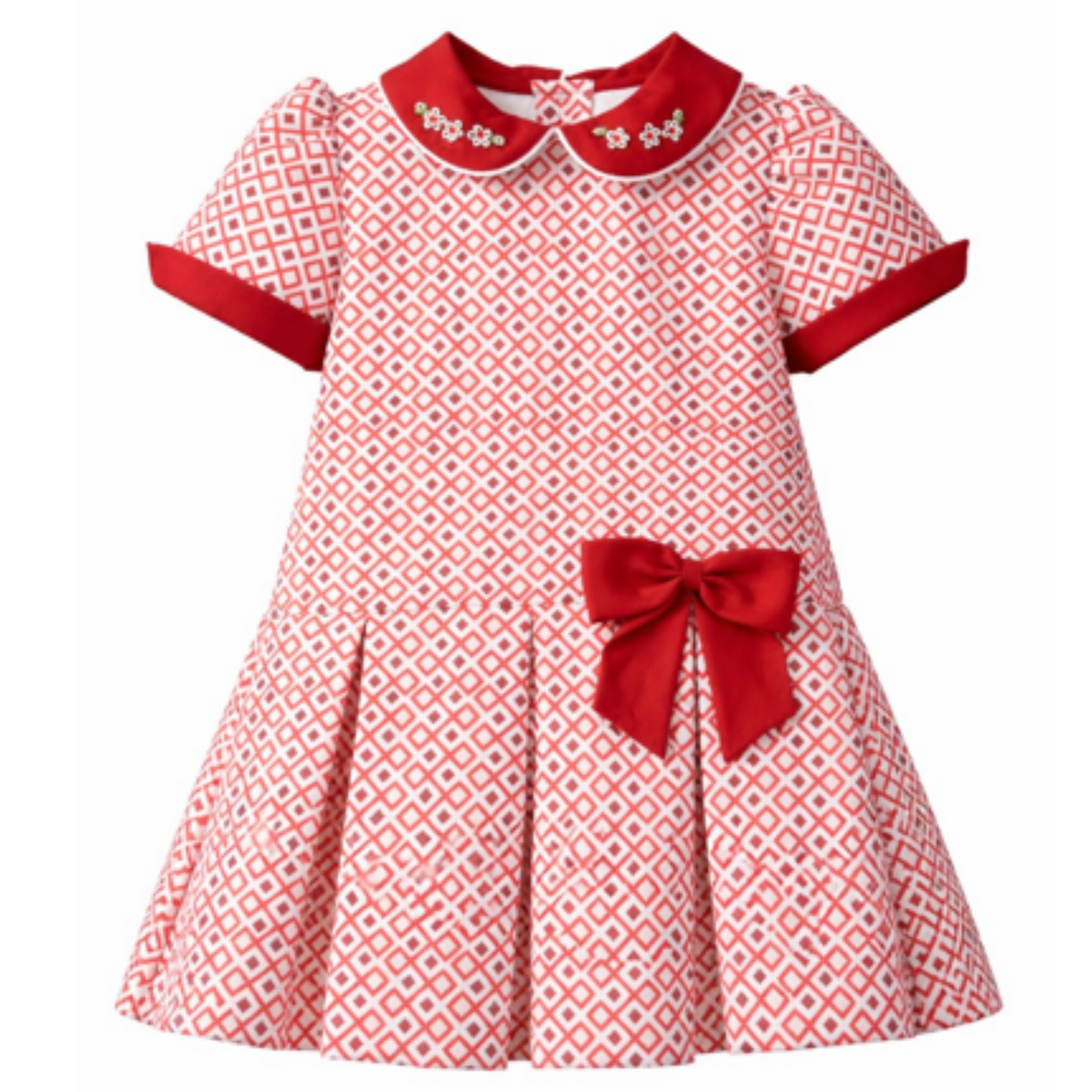 Pretty Originals Red Print Drop Waist Dress